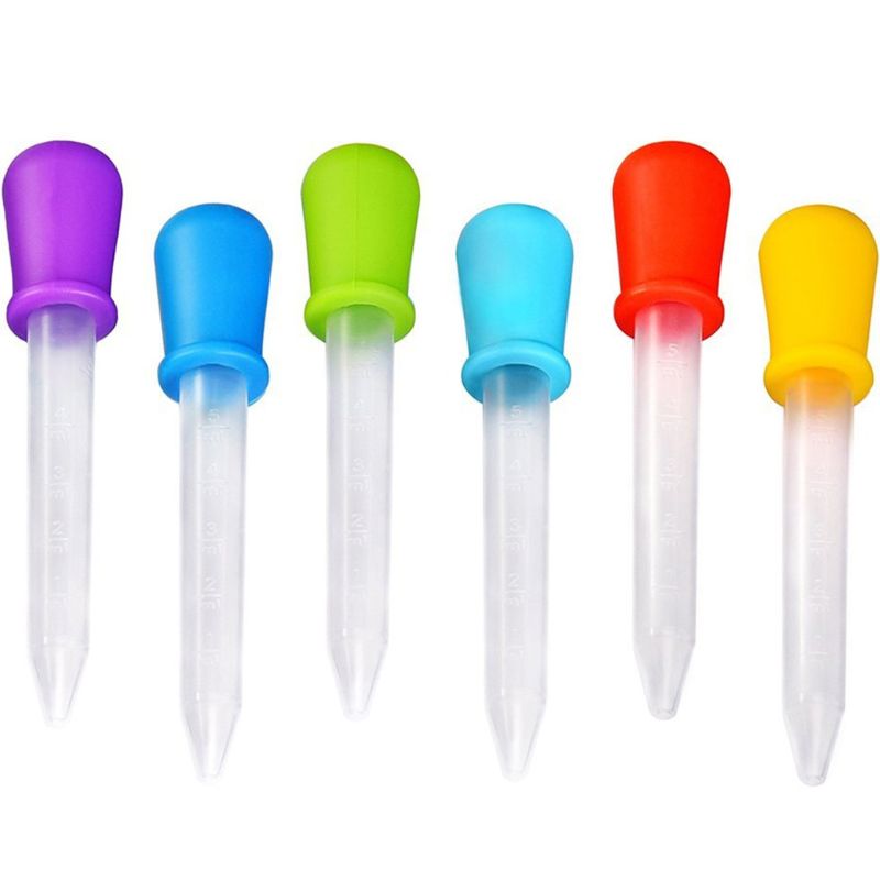 1/2/5/6/7Stck 5ML Baby Kleine Tropfer Medizin Zubringer Art Medizin Gerät silikon Pipette Flüssigkeit Lebensmittel Tropfer Kleinkind Utensilien: 6Stck zufällig