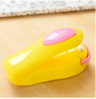 Máquina selladora de utensilios de cocina Mini sellador al calor portátil, bolsa de plástico, paquete de almacenamiento, práctico sellador fácil de sellar para aperitivos: yellow