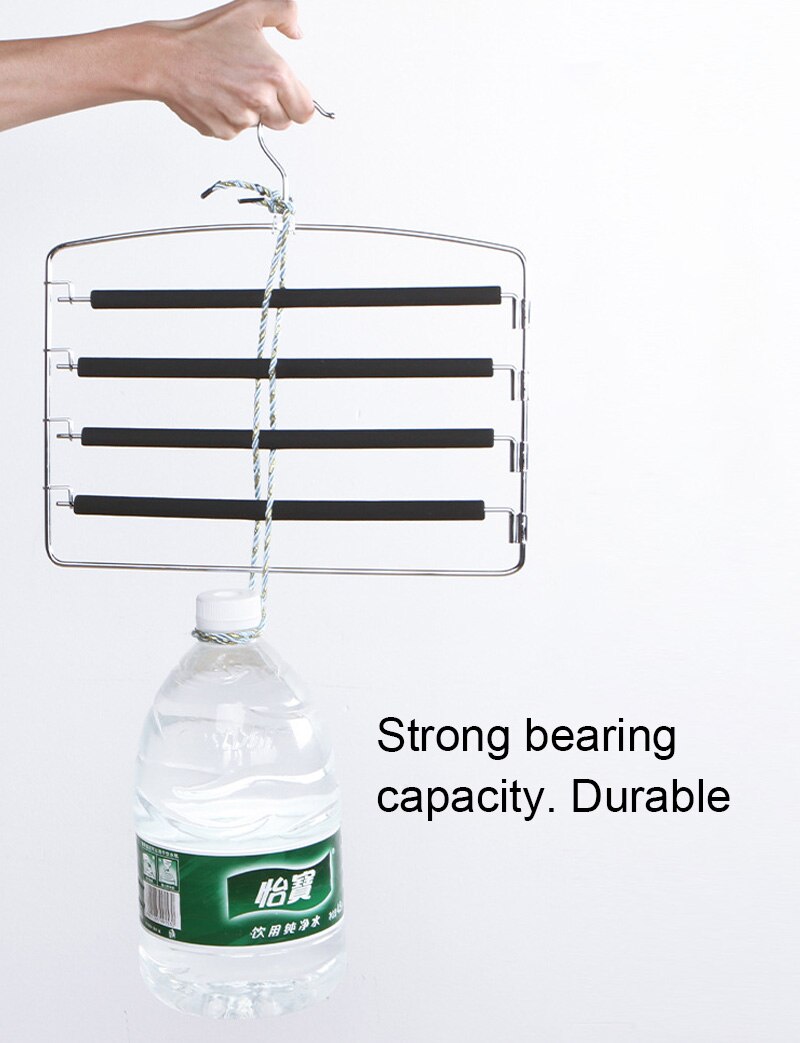 Hanging Pants Artifact Scarf Hanging Multilayer Seamless Pants Hanger Metal Five Layer Sponge Antiskid Pants Rack Drying Rack