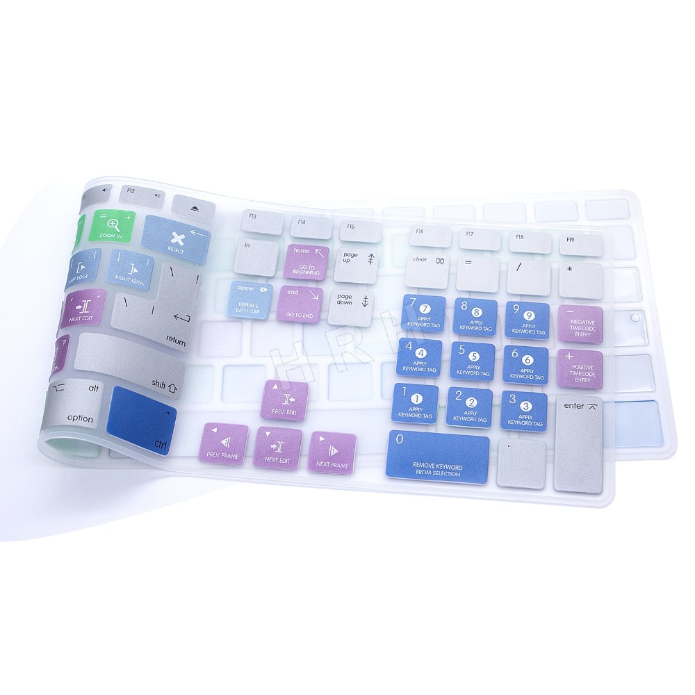 Voor Apple Keyboard met Numeriek Toetsenbord Bedrade USB Final Cut Pro X sneltoetsen Toetsenbord Cover Skin Voor iMac g6 DesktopPC Bedrade