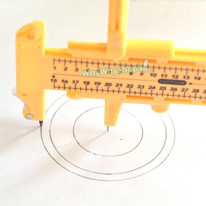 Et sæt 1cm-30cm kompas cirkel skæreværktøj knive med justerbar diameter til skæring maling papir håndværk læder vinly gul