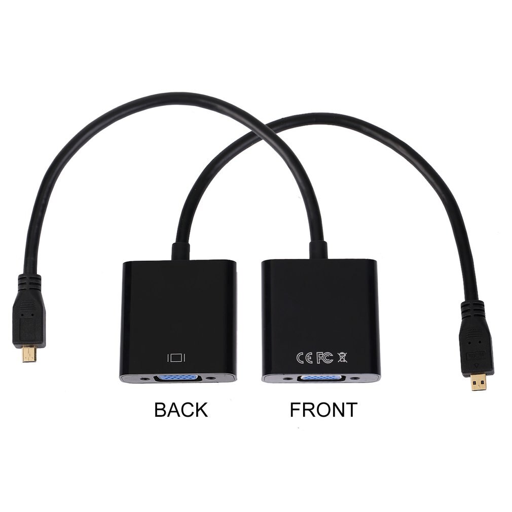 1080P Micro Hdmi-Compatibel Naar Vga Female Video Kabel Converter Adapter Voor Pc Laptop Black Digitale