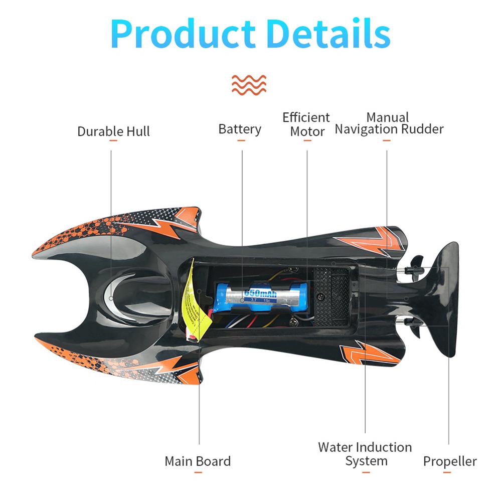 2.4G RC Lobster Remote Control Rowing Boat Lasting Life Water Ship Model High Speed Competitive Electric Remote Control Boat