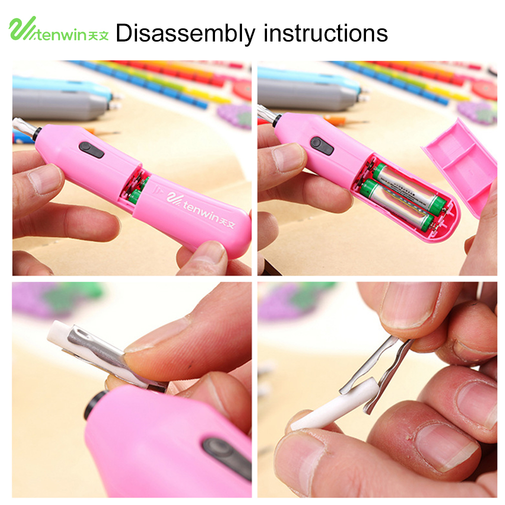 TENWIN Electric Eraser Set Home School Students stationery Automatic Children Electric Eraser school Stationery Supplies