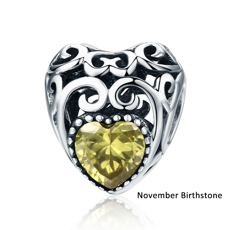 BAMOER Authentic 100% 925 Sterling Silver Month Birthst AAA Zircon Beads fit Charm Bracelet DIY Jewelry Making SCC573-10: SCC573-11