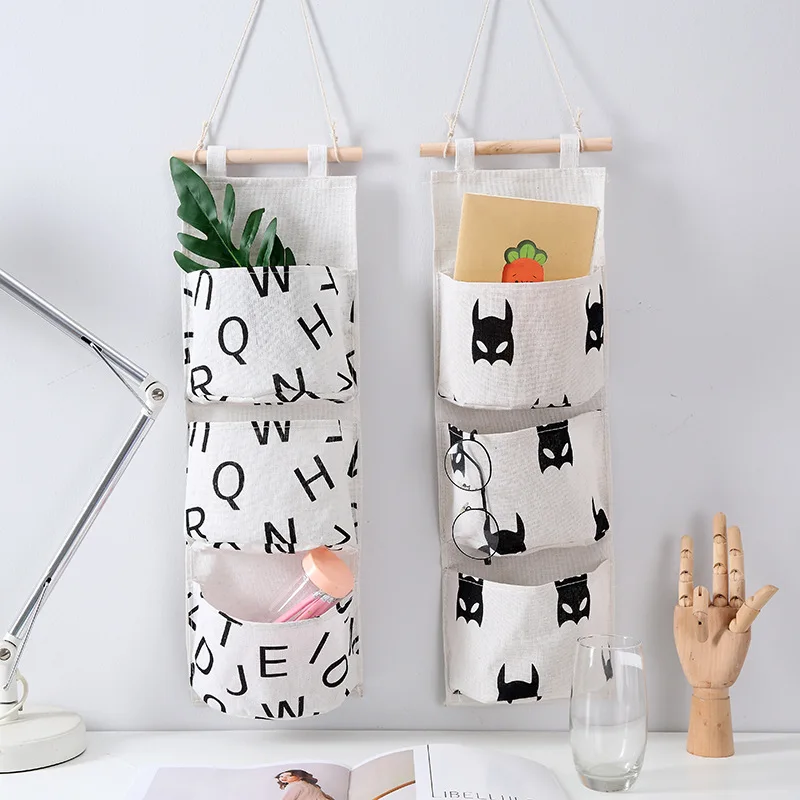 3 Taschen süße wand montierte Aufbewahrung tasche Schrank Organizer Kleidung hängende Aufbewahrung tasche Kinderzimmer Beutel Wohnkultur