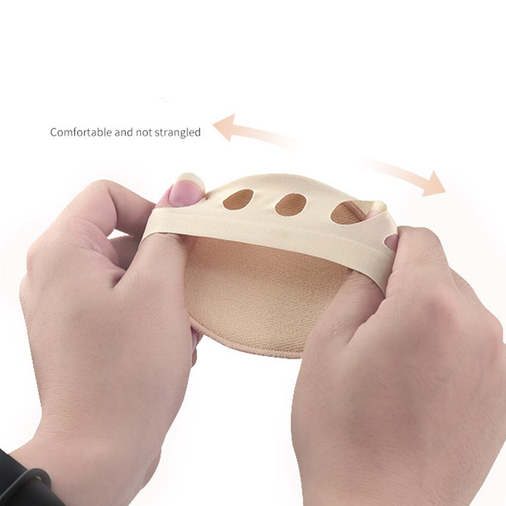 Coussin Invisible pour l'avant-pied, 1 paire, chaussettes en coton pour femmes, coussinets éponge en soie glacée, doublure antidérapante, bout ouvert, chaussettes sans talons