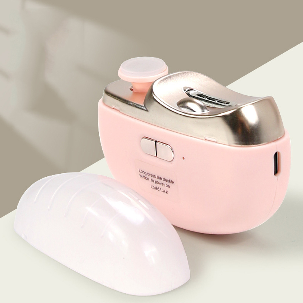 Automatische Anicure Trimmer Elektrische Nagelknipper Met Licht Volwassen Baby Vingernagel Teen Schaar Pedicure Polijsten Nagels Cutter: Roze