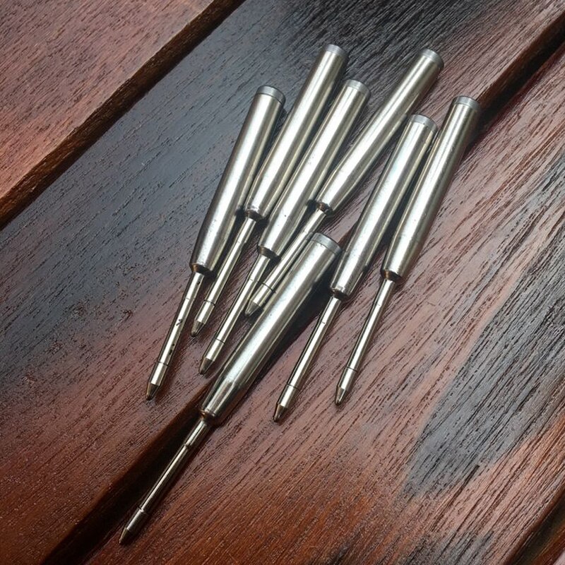 10 unidades/lote de bolígrafos de prensado de 6cm de largo, recambio de tinta negra para Mini Bolígrafo De Metal y bolígrafo, relleno de metal