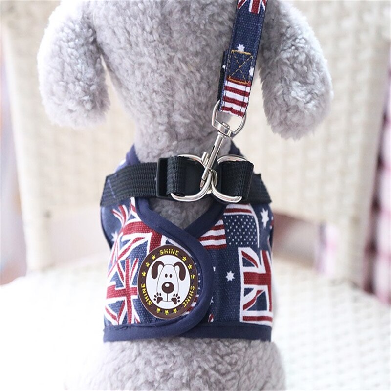 Pug Harness Leash Chest Strap Lead Denim Vest Pet Chest Strap Pet Supplies Dog Harness Chihuahua Dog Cheap Leash Set