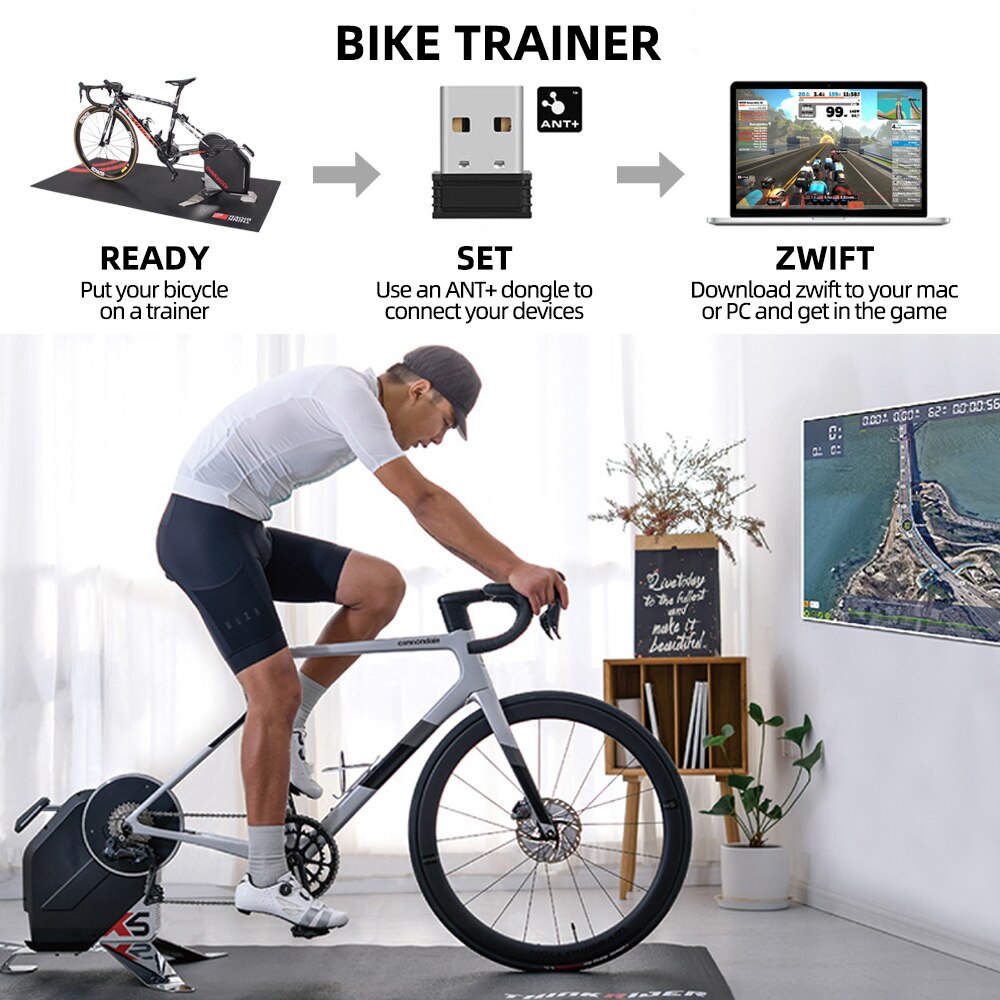 THINKRIDER-transmisor y receptor mejorado ANT + USB, Compatible con Garmin, Ordenador de bicicleta, ANT Stick, Sensor de cadencia de velocidad