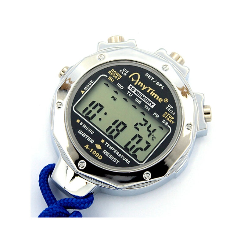 10 Geheugen Stopwatch Digitale Handheld Sport Stopwatch Metalen Professionele Timer Interval Timers Scheidsrechter Chronograaf