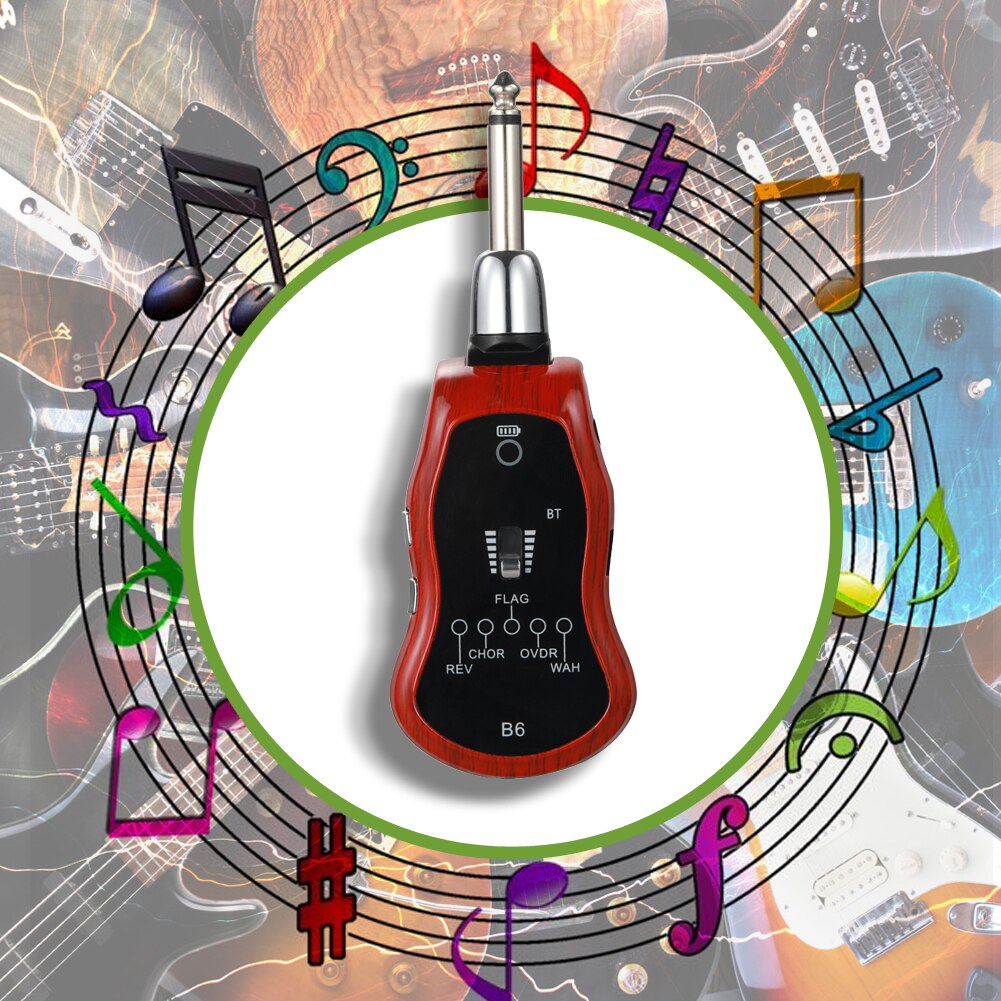 5 In 1 B6 Gitaar Effect Draagbare Bluetooth Effect Met Statusindicator Gitaar Draadloze Zender Ontvanger Voor Gitaar