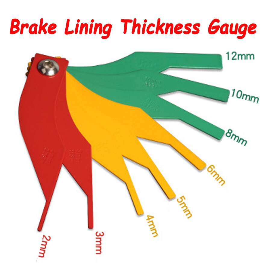 8pcs Size Brake Lining Thickness Gauge Automobile Brake Pad Special Abrasion Measuring Device Thickness Detection Tool