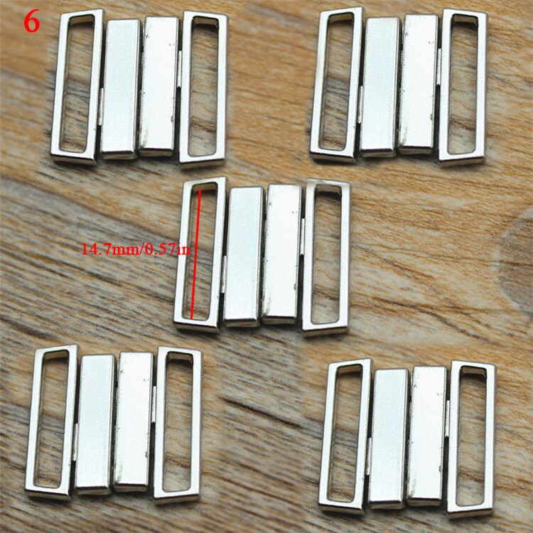 5 stk diy legering bh justering spænde clip badetøj bikini front lukning bh spænde metal sølv bh tilbehør: 6