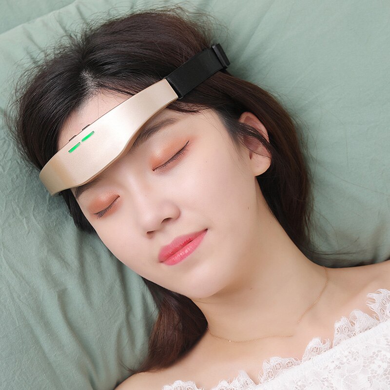 Head Massager Smart Sleep Instrument Electric USB Rechargeable Massager 2 Modes Wireless Stress Relief Therapy Device EK