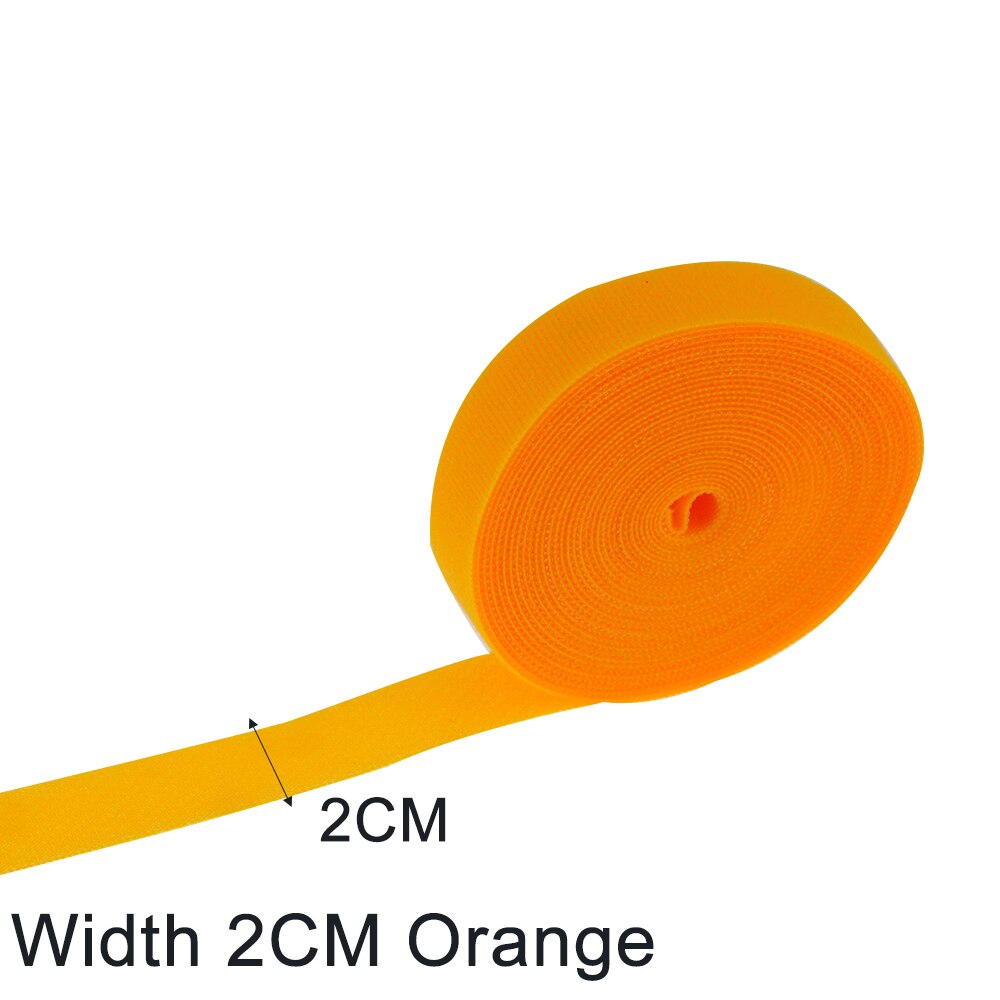 5M/Roll 2 Cm Breedte Plastic Magic Zelfklevende Tape Terug Naar Klittenbandsluitingen Diy Nylon Kabel clip Ties Wire/Desktop Management: Orange Wide 2CM