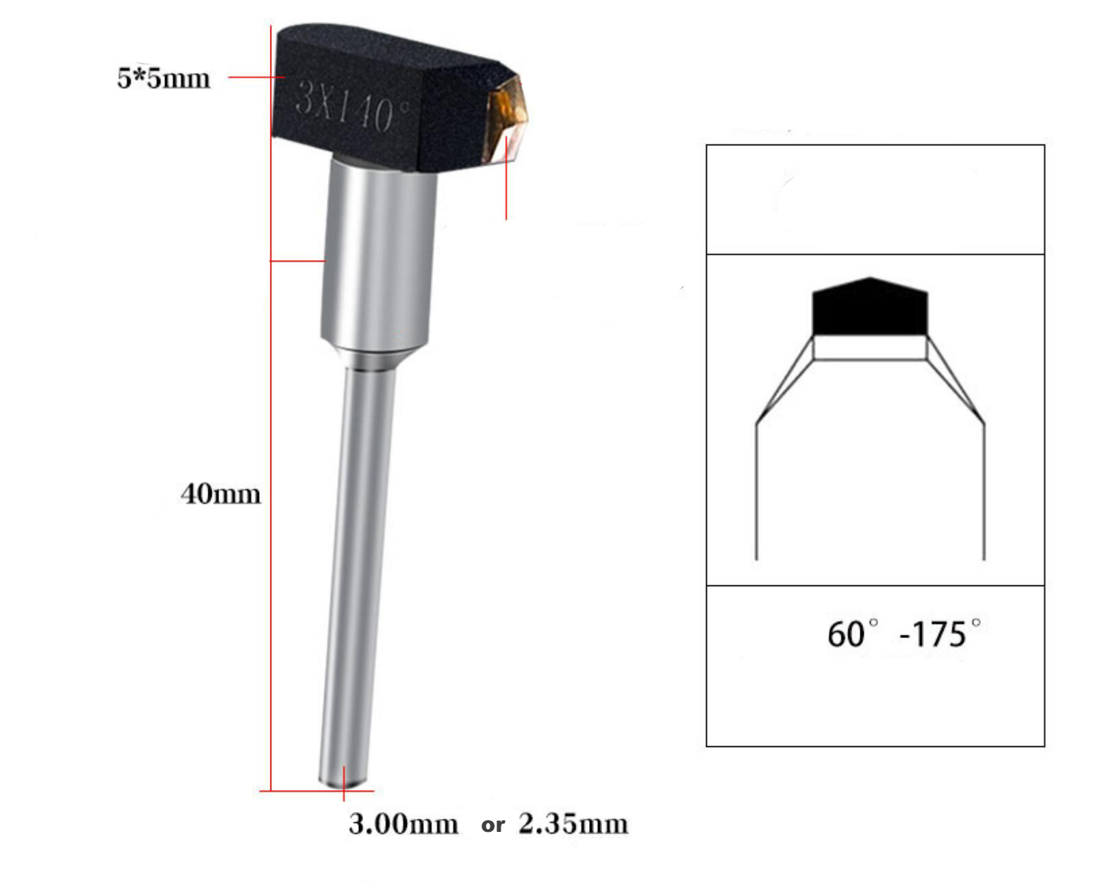 Herramientas de diamante, cuchillo con vástago de volante, herramientas de corte de joyería, oro, plata, cobre, joyería, cuchillo de Grabado, herramienta de fabricación de joyeros de 3mm