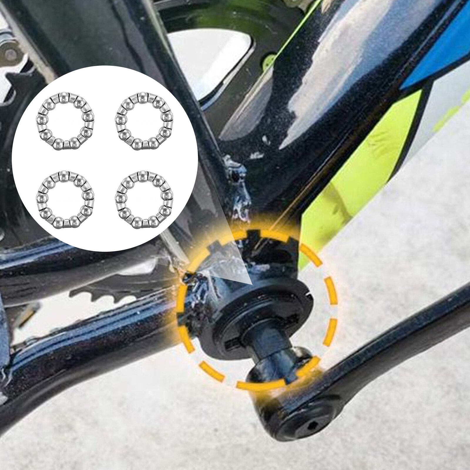 4 stk cykel kugleleje 1/4 tommer  x 9 kugler kuglelejer til cykel krank bund beslag børn stretch cykel