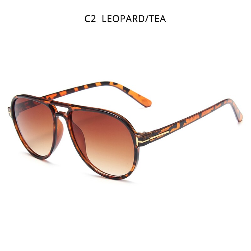 Hooban estilo piloto do vintage óculos de sol dos homens à moda design da marca de condução óculos de sol masculino retro grande quadro sombra: Leopard Tea