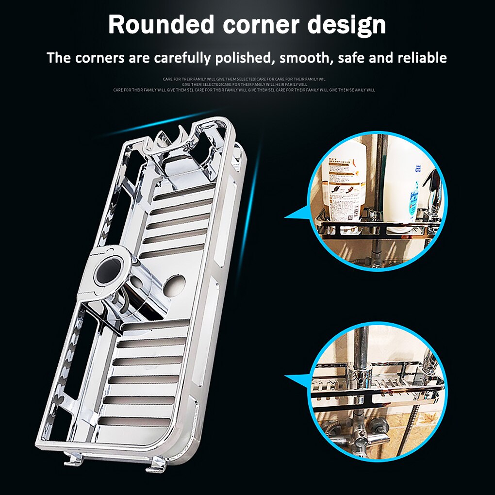 RecabLeght Detachable Bathroom Shower Shelf Rectangle Storage Holder ABS Plastic Bathroom Accessories Organizer Tray For Shampoo