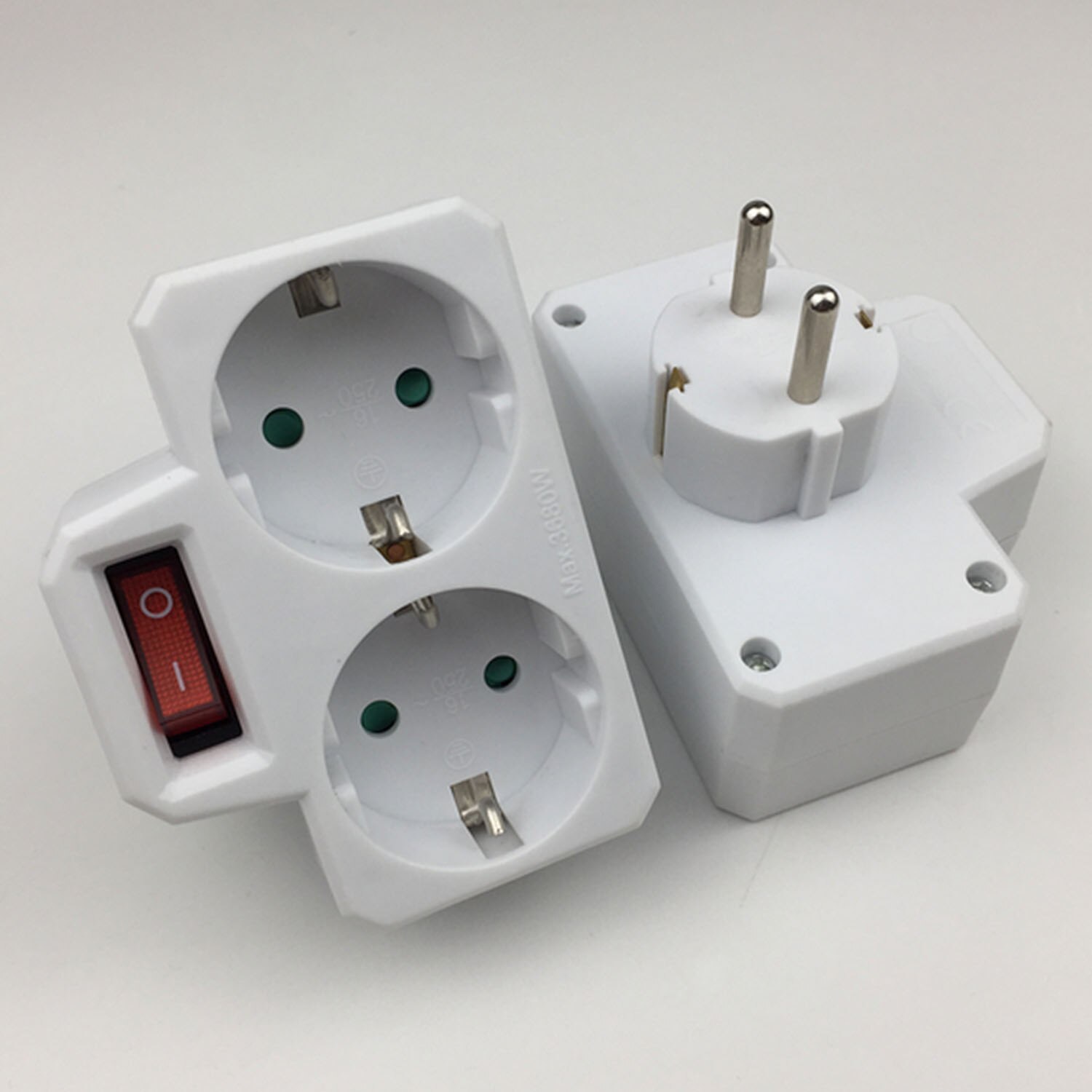 EU Conversion Plug Socket 250V 16A Double Socket Conversion Socket With Outlet Switch Plug Power Adapter Socket EU standard Plug