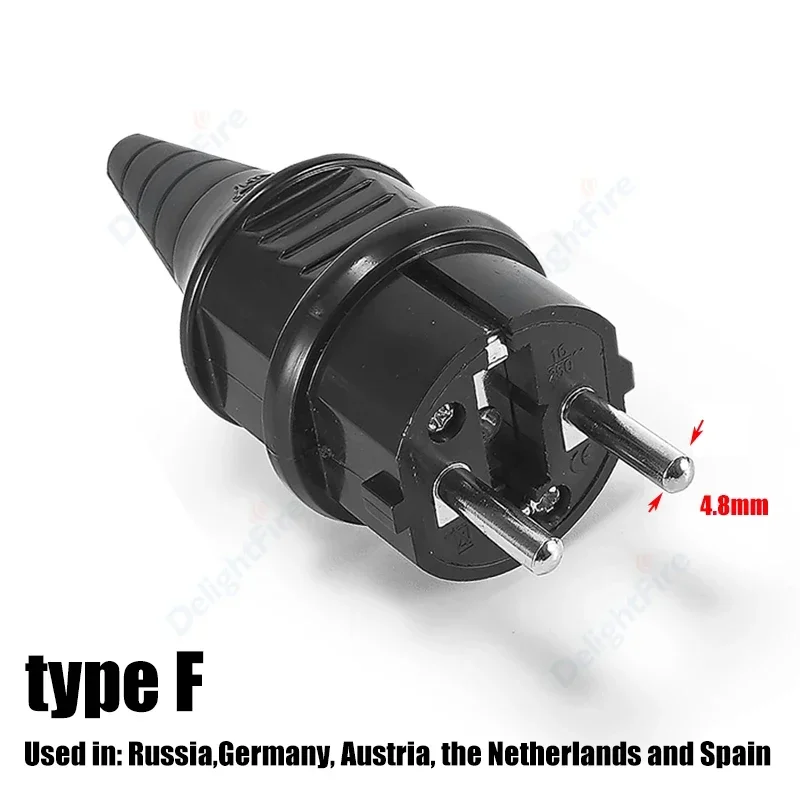 Prise électrique de remplacement ue, sortie Schuko rechargeable, russie, corée, européenne, rallonge électrique, connecteur de fil: Beige / TYPE 13