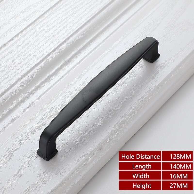 Yutoko modern svart skåp handtag fyrkantig möbel hårdvara rostfritt stål köksdörr knoppar skåp garderob låda drar: 926-128mm