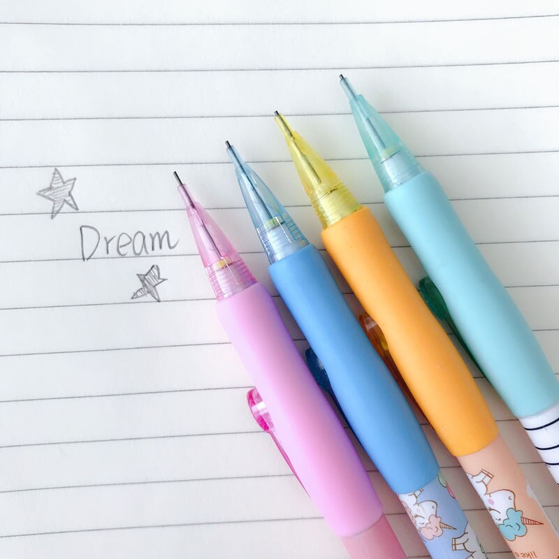 3X Dream Like Unicorn Press Mechanical Automatic Pencil Writing School Office Supply Stationery 0.7mm