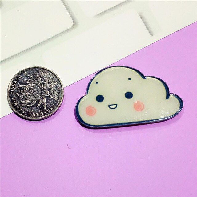 Mooie Wolken Regenboog Lippenstift Broche Acryl Pin Badges Pictogrammen Op De Rugzak Medaille Decoratie Badge Voor Kleding: F