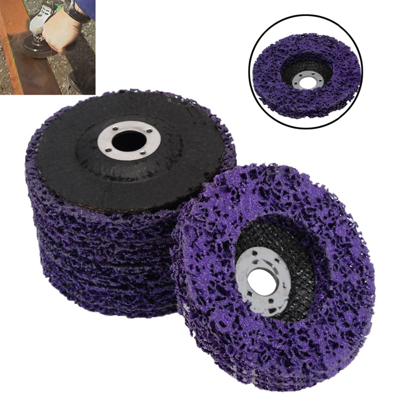 5Pcs Purple Durable Poly Strip Disc Wheel 100x16Mm Wood Metal Paint Rust Removal Clean Abrasive Tools For Angle Grinder