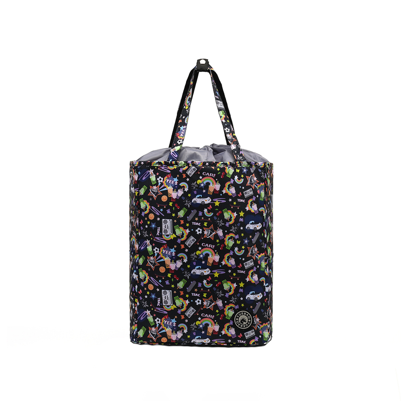 Stor handlepose, sammenleggbar handlepose, miljøvern, stor kapasitet, lette og bærbare oppbevaringsposer: beige