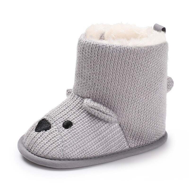 Mode Baby Winter Schoenen Laarzen Leuke Cartoon Beer Babyschoenen Gebreide Warm Houden Booties Baby Peuter Pasgeboren Laarzen