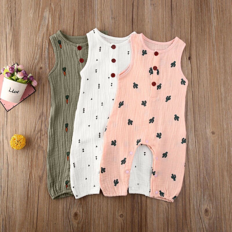 0-24M bebé niñas niño chico chaleco sin mangas mameluco trajes de verano ropa
