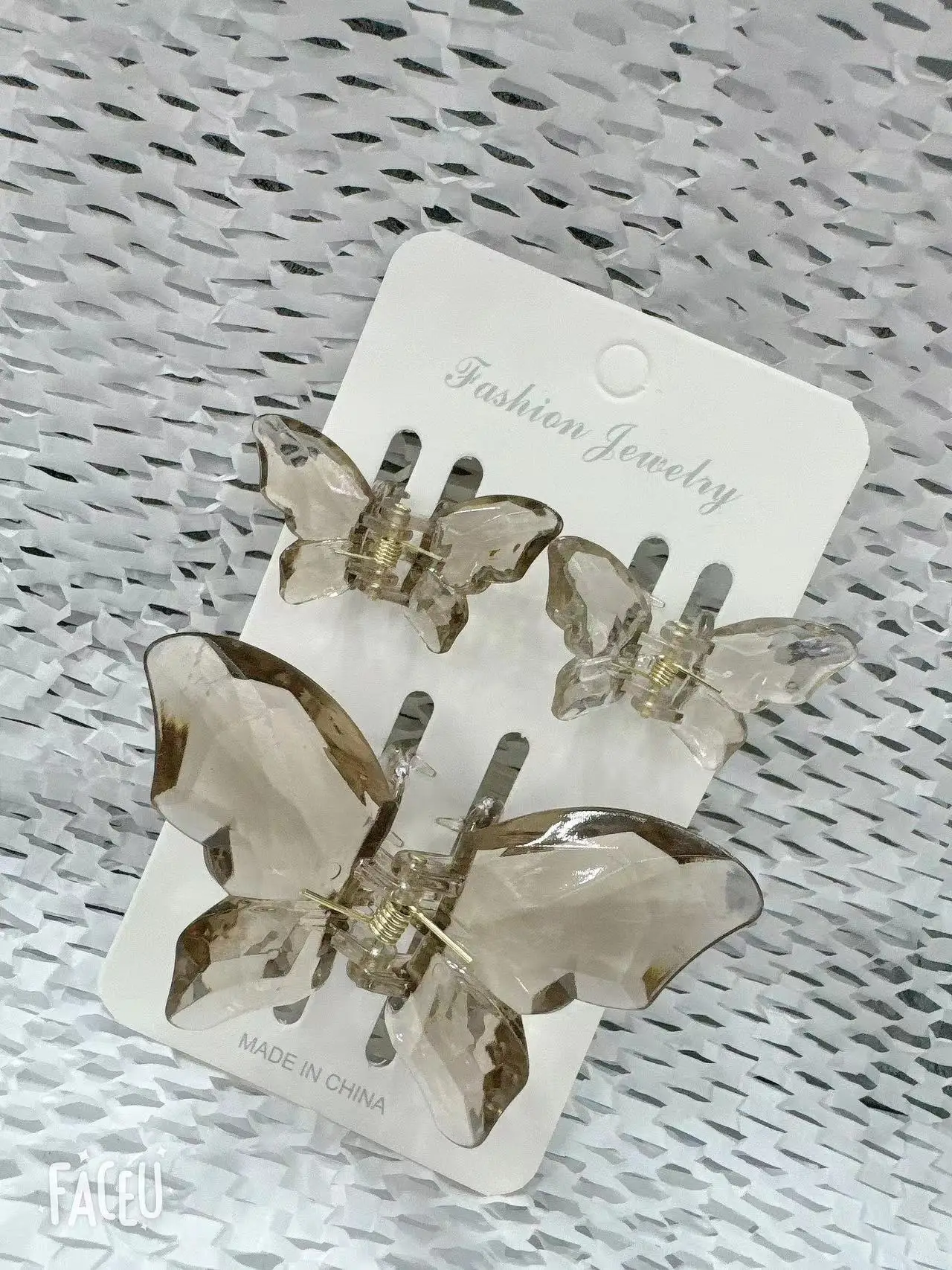 Horquilla de cola de caballo de hada multicolor de estilo coreano, diadema para el pelo, clip de mariposa, accesorios para el cabello femenino de Súper Hada: Verde militar