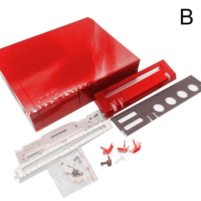 Fundas completas con botón para Wii, carcasa transparente, Shellsc, carcasa de repuesto para consola Wii: Red