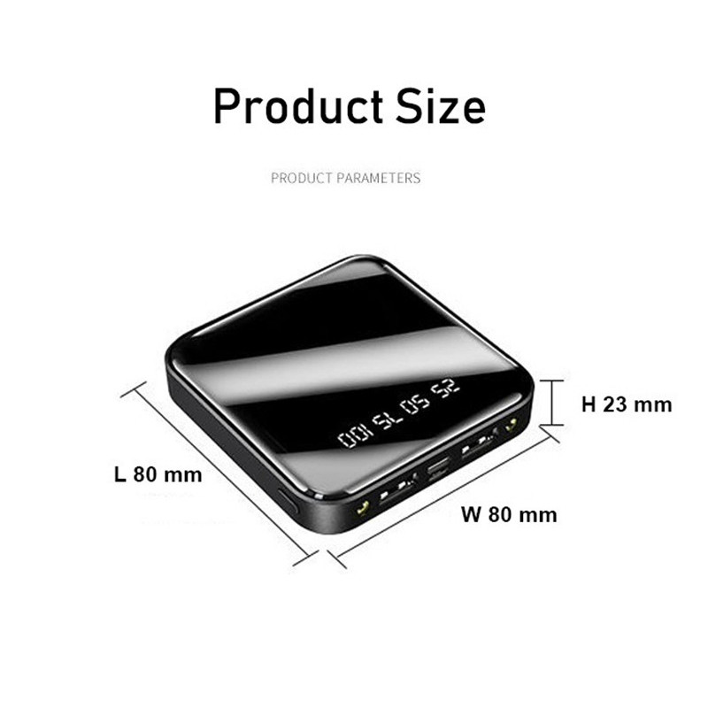 80000 MAh Mini Outdoor Portable Power Bank Digital Display for Xiaomi IPhone Samsung Fast Charging External Battery