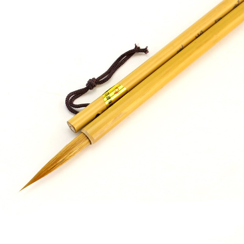 EZONE Writing Brush Bamboo Handel Weasel Hair Hook Line Pen Chinese Writing Handwriting Practice Calligraphy Students Stationery