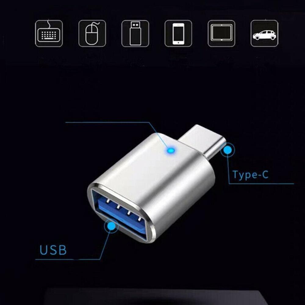 USB-C USB 3,1 tipo C macho a USB 3,0 hembra, convertidor de datos, luz de adaptador, adaptador de datos OTG, Hub USB con luz