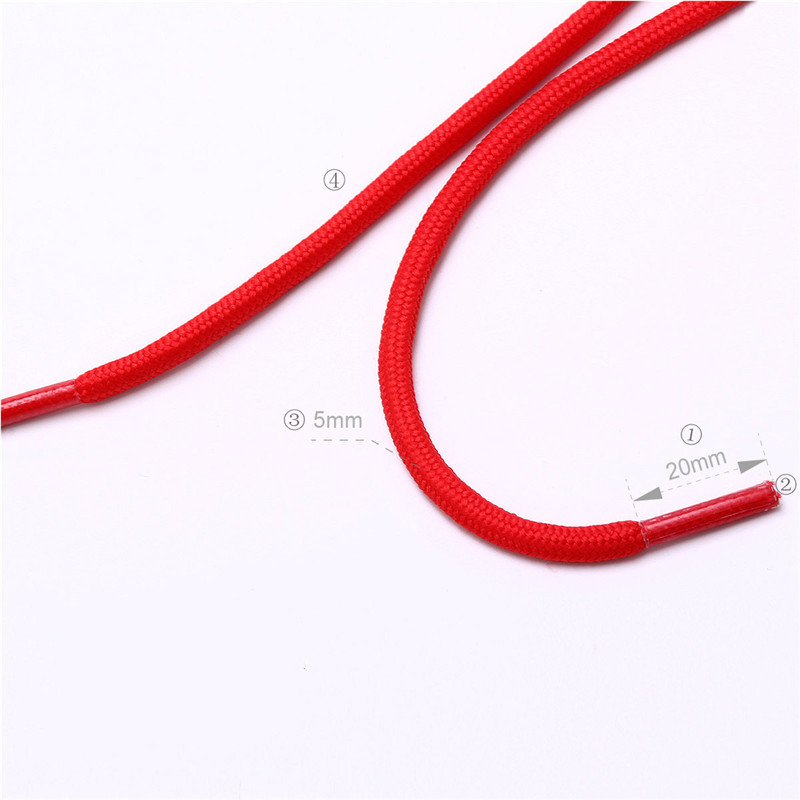 80/100/120CM 1 Pair Unisex Casual Shoelace Round Cord Dress Shoe Laces Colourful Cute Pink Color Elastic Shoelaces