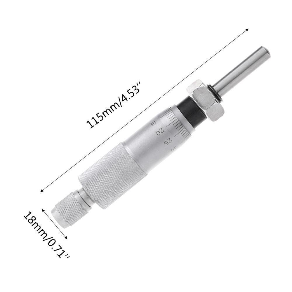 Round Needle Type Thread Micrometer Head Measurement Measure Tool 0 - 25mm Range