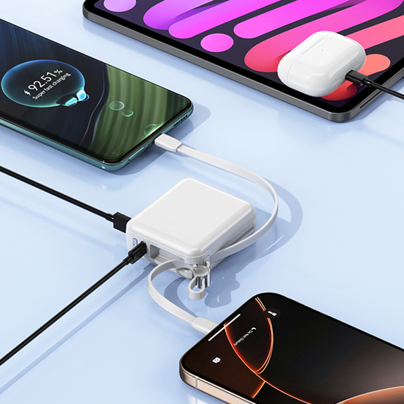 Kiki Shoot PD 22.5W Fast Charge Power Bank 10000mAh Mini Powerbank CCC Certified Battery with Cable for iPhone Xiaomi Huawei