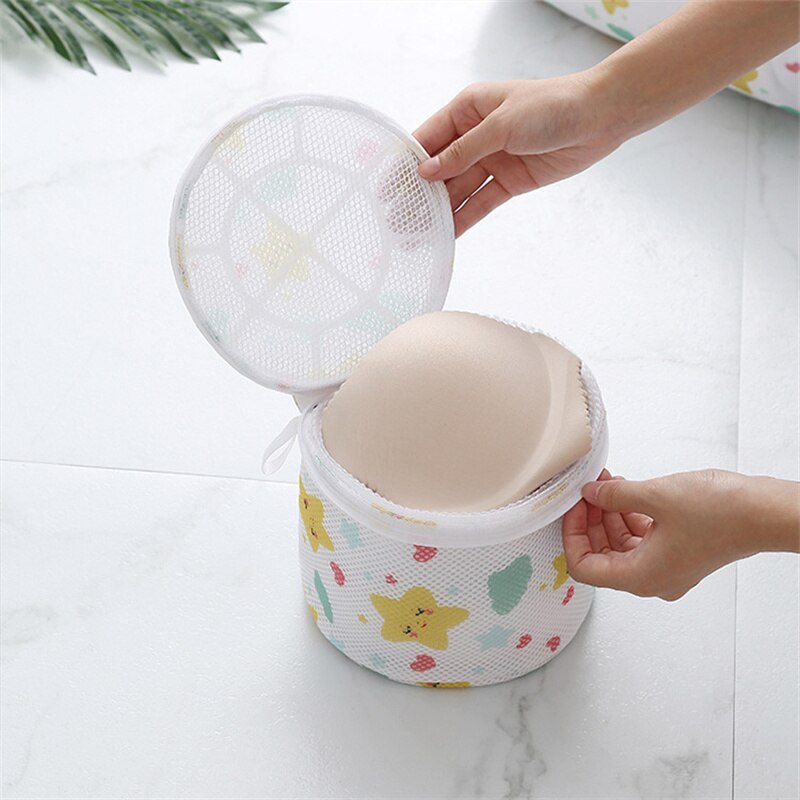 Sterren Afdrukken Machine Wassen Waszak Ondergoed Beha Sokken Waszak Polyester Mesh Wasserij Organisator Voor Vuile Kleren: Bra bag 15-17cm