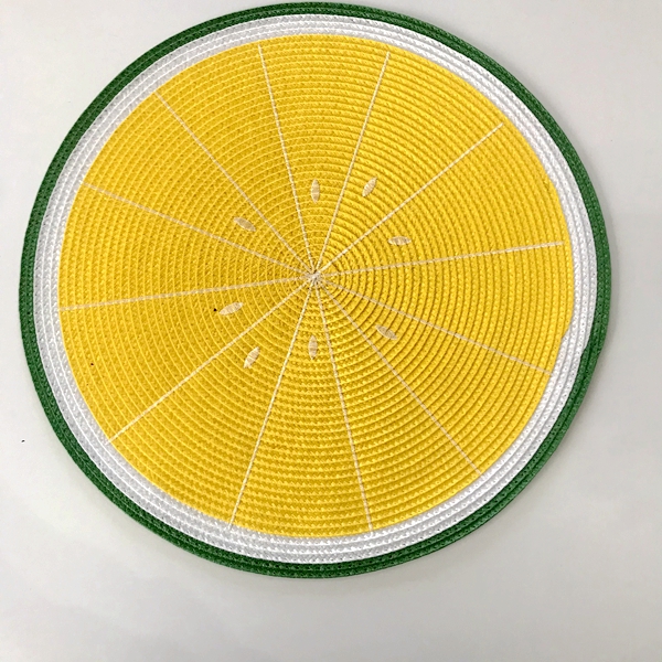 1Pcs Round Placemat Cartoon Fruit Dining Table Plate Mat Bowl Watermelon Lemon Drink Coasters Kitchen Accessories Home Deco: A