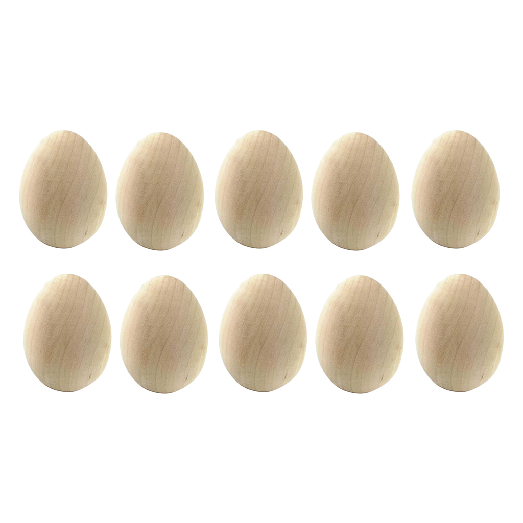 10 stück holzeier für ostern, bastelarbeiten und dekoration, kinderspielküche