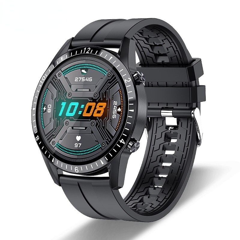 LIGE smartwatch z funkcją telefonu w pełni dotykowy ekran sportowy zegarek do Fitness IP68 wodoodporne połączenie Bluetooth dla androida ios smartwatch Men: Black