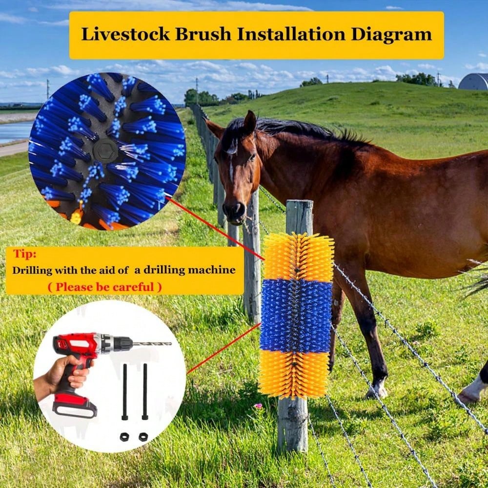 Farm Cattle Body Brush, Horse Body Brush, Dairy Cow Cleaning Brush, Cattle & Horse Universal Grooming Brush