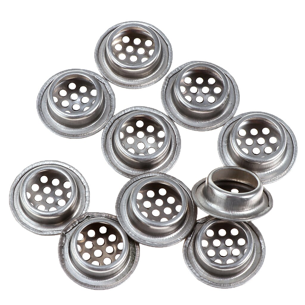 10Pcs Air Vents Circular Vent Stainless Steel Round Vent Mesh Hole Louver for Kitchen, Bathroom, Cabinet, Wardrobe