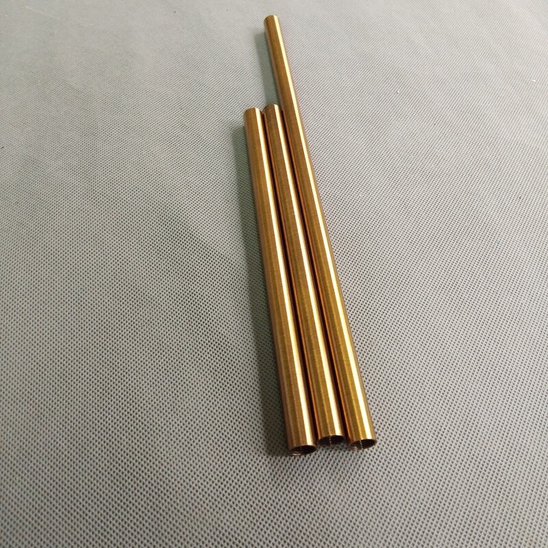 4 stykker/parti  m10 indvendigt gevind antikt guldmetalhult rør til belysningstilbehør begge ender har 10mm indvendigt gevind