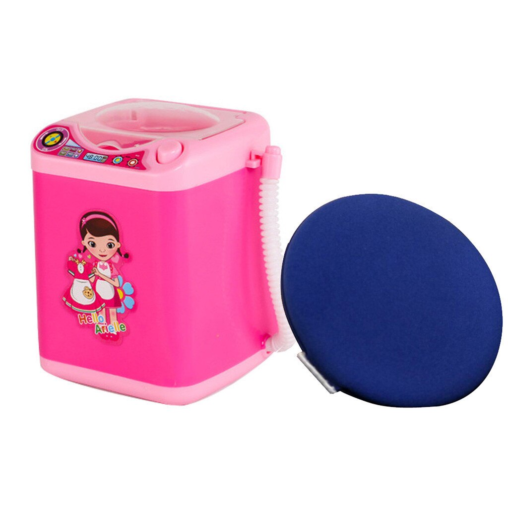 Girl Toy Makeup Brush Cleaner Device Washing Machine Mini Toy And Puff Automatic Cleaning Tool Kits: HT